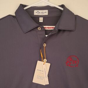 PETER MILLAR Summer Comfort Grey SIV Embroidered‎ Small Mens Polo Shirt NEW